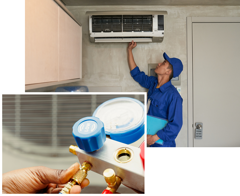 AC Technician installing unit